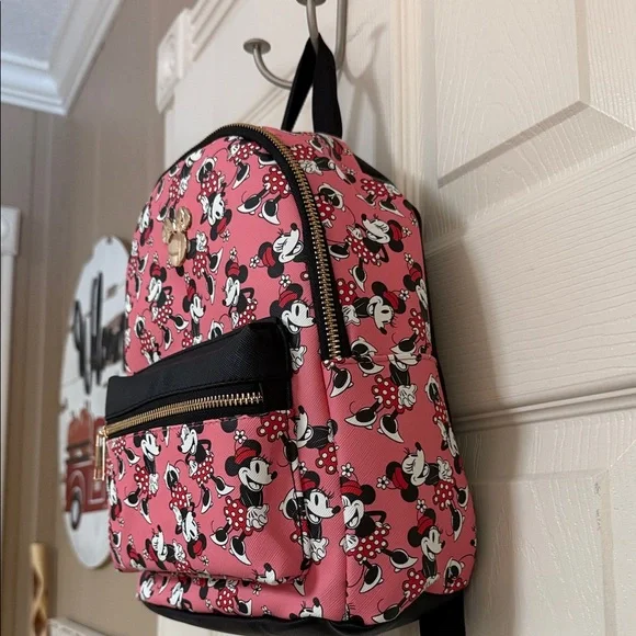 Bioworld Minnie Mouse Pink and Black Kids Backpack - Picture 7 of 16